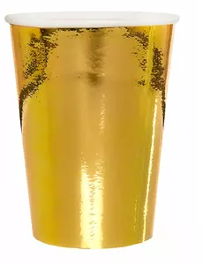 10 Gobelets en carton métallisé or 25 cl