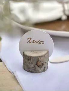 10 Ronde witte kartonnen plaatskaartjes 4,7 cm