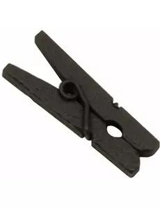 10 Mini zwarte houten wasknijpers