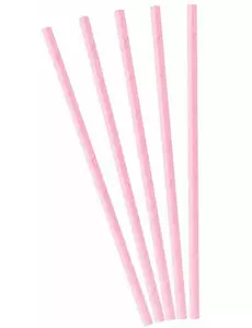 10 lichtroze kartonnen rietjes 19,5 cm