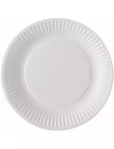 100 petites assiettes en carton blanc de 18 cm