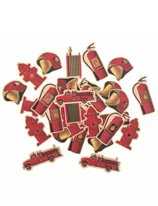 100 Confettis en papier pompier rouge et or 2 à 4,5 cm