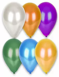 12 metallic ballonnen in verschillende kleuren