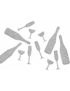 12 confettis de table argentés couleur champagne, 10 g