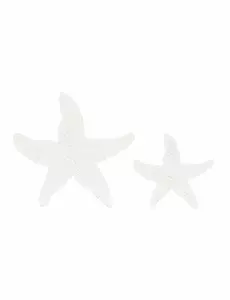 12 confettis en bois en forme d'étoile de mer blanche, de 3 et 2 cm