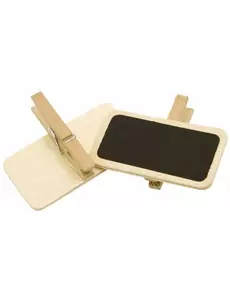 12 Mini leien op natuurlijke houten clips 4 x 2 cm