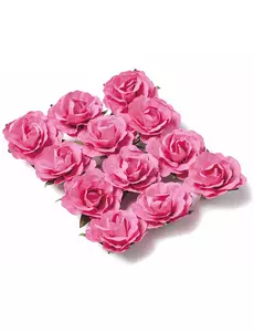 12 roses fuchsia à coller