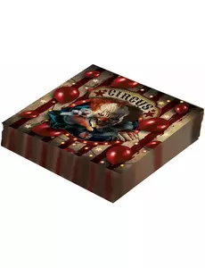 12 Serviettes en papier clown d'Halloween 33 x 33 cm