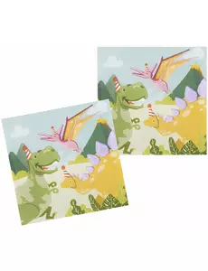 12 Dino Party Papieren Servetten 33 x 33 cm
