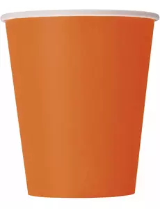 14 effen oranje kartonnen bekers