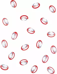 150 confettis de table en forme de ballons de rugby rouges et bleus