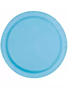 16 pastelblauwe papieren bordjes 22 cm