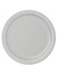 16 assiettes en papier argenté de 23 cm