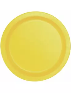 16 Assiettes en carton jaune clair 22 cm
