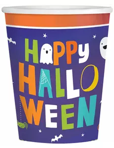 8 Gobelets en carton Halloween friends 250 ml