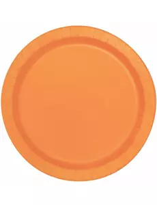 16 Grandes assiettes en carton orange 22 cm
