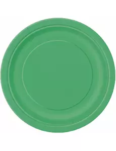 16 Grandes assiettes en carton vert émeraude 22 cm
