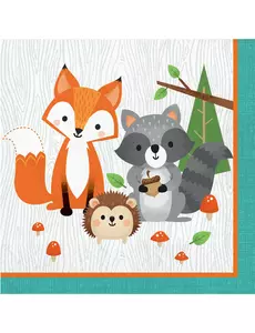 16 serviettes en papier Animaux de la forêt 33 x 33 cm