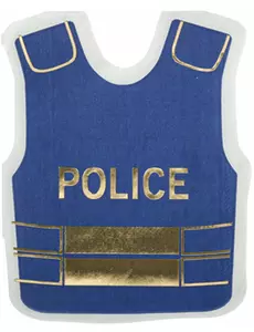 16 Serviettes en papier marine et or police 32 x 26 cm