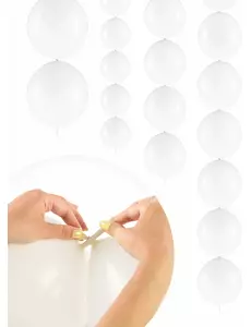 20 witte koppelbare ballonnen 28 cm