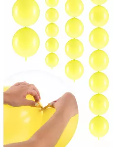 20 Ballons gonflables Jaune pastel à relier 28 cm