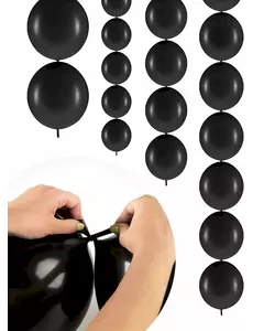 20 Ballons gonflables Noir à relier 28 cm