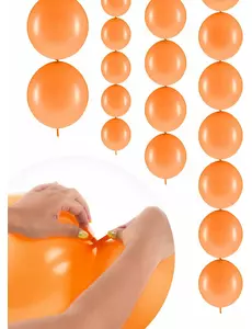 20 Ballons gonflables orange à relier 28 cm