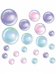 20 décorations à bulles irisées de 10 à 30 cm