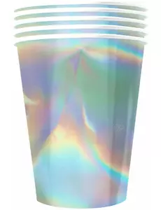 20 Gobelets américains carton recyclable rainbow iridescent 53 cl