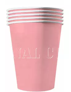 20 Gobelets américains carton recyclable rose pastel 53 cl