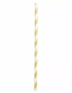 20 goudgestreepte kartonnen rietjes 20 cm