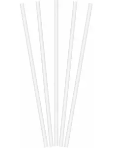 20 witte papieren rietjes 19,5 cm