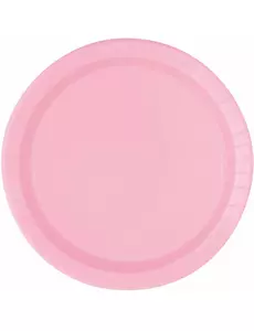 20 Petites assiettes en carton roses clair 19 cm