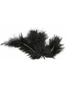 20 Zwarte decoratieve veren 5,5 cm