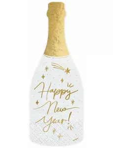 20 Serviettes en papier bouteille Happy New Year 14,5 x 12 cm