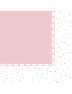 20 papieren servetten met roze harten 33 x 33 cm