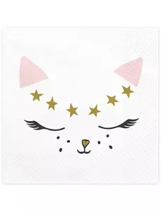 20 papieren witte kat servetten