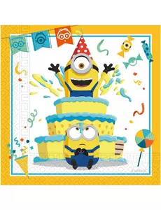 20 Serviettes en papier Minions™ 33 x 33 cm