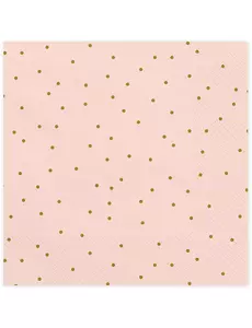 20 lichtroze papieren servetten met gouden stippen 33 x 33 cm