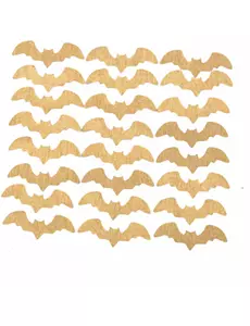 24 Confetti van hout goudkleurige vleermuis 4 cm