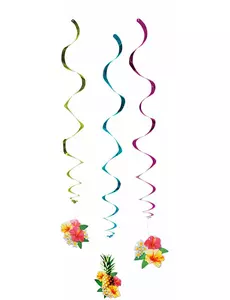 3 Décorations à suspendre Hawaii party 60 cm
