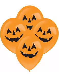 4 LED ballonnen pompoen Halloween 27,5 cm