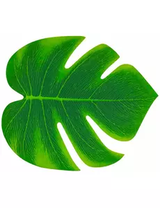 4 Groene tropische bladeren 21 x 18 cm