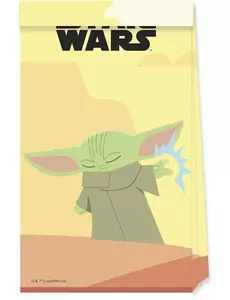 4 Sachets en papier bébé Yoda The Mandalorian™