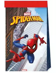 4 Spiderman Fighter™ papieren zakken 22 x 13 cm