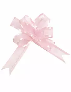 5 mini nœuds en organdi rose de 16 mm