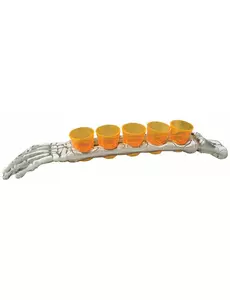 5 shotglaasjes met dienbladarm 48 cm Halloween