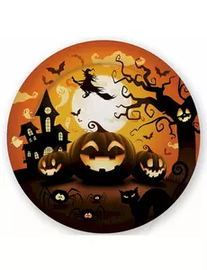 6 kartonnen bordjes pompoen Halloween 23 cm