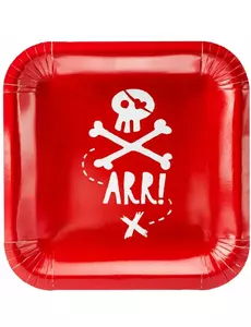 6 rode kartonnen piraten borden