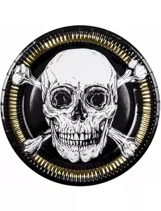 10 Piraten Jolly Roger papieren bordjes 23 cm